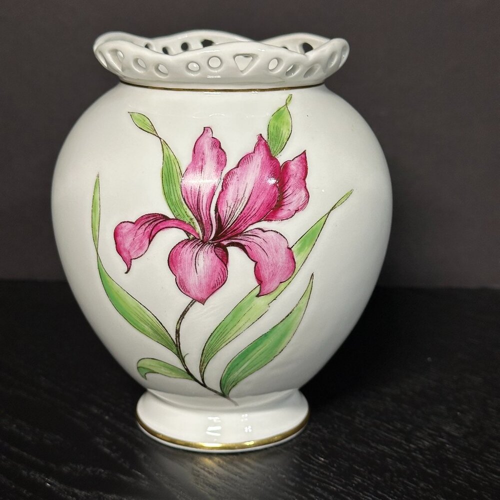 Vintage Erphila Germany Hand Painted Urn Vase - 5.5" Tall x 5" at Widest Point